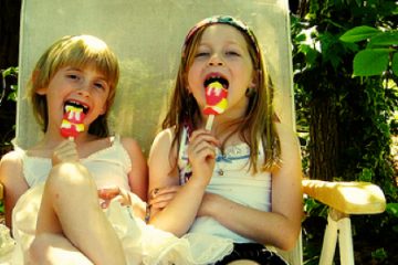 girls with popsicles