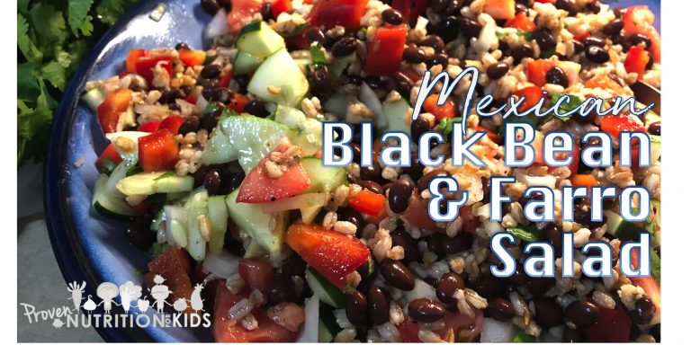 mexican black bean and farro salad