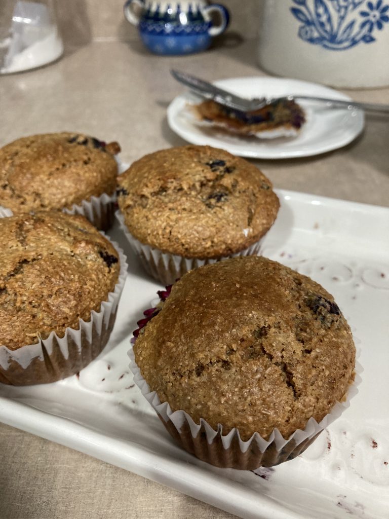 wheat bran blueberry muffins
